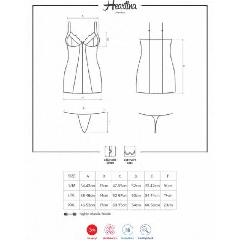 OBSESSIVE - HEARTINE CHEMISE & TANGA SCHWARZ S/M - Vanelion Paradise