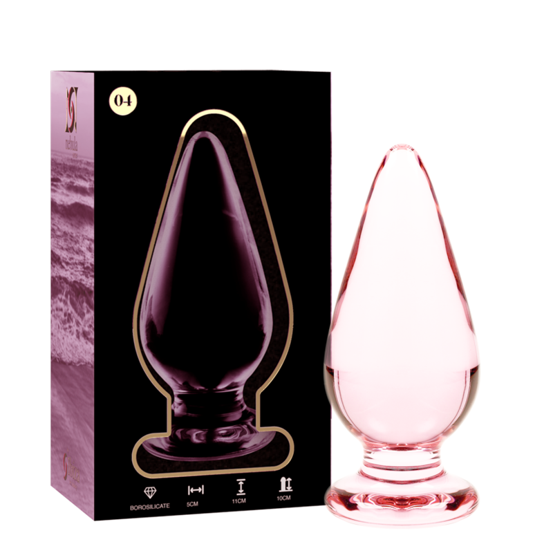 NEBULA SERIES BY IBIZA - MODELL 4 ANALPLUG BOROSILIKATGLAS ROSA 11 CM -O- 5 CM