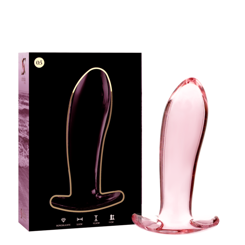 NEBULA SERIES BY IBIZA - MODELL 5 ANALPLUG BOROSILIKATGLAS ROSA 12.5 CM -O- 3.5 CM