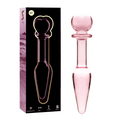 NEBULA SERIES BY IBIZA - MODELL 7 ANALPLUG BOROSILIKATGLAS ROSA 13.5 CM -O- 3 CM
