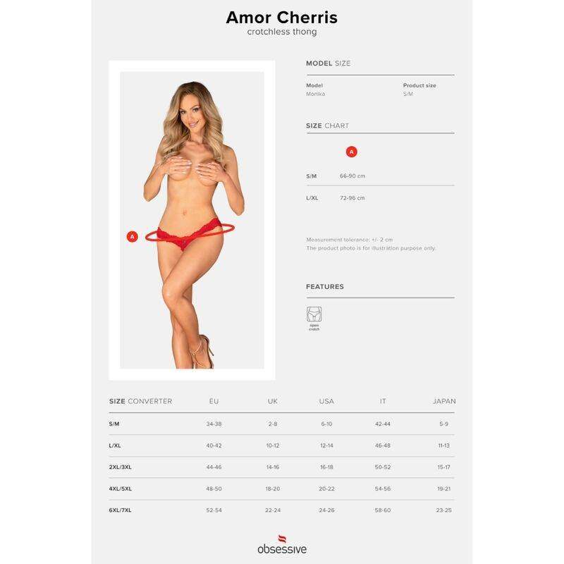 OBSESSIVE - AMOR CHERRIS THONG OBERTEIL L/XL - Vanelion Paradise