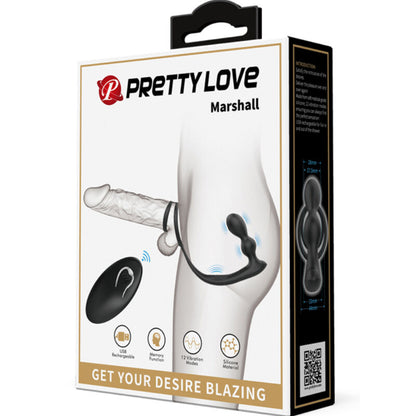 PRETTY LOVE - MARSHALL PENISRING MIT VIBRATORISCHEM ANALPLUG MIT FERNBEDIENUNG