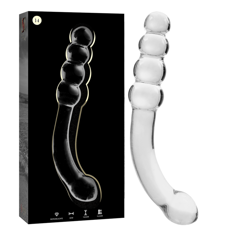 NEBULA SERIES BY IBIZA - MODELL 14 DILDO BOROSILIKATGLAS KLAR 18.5 CM -O- 3 CM