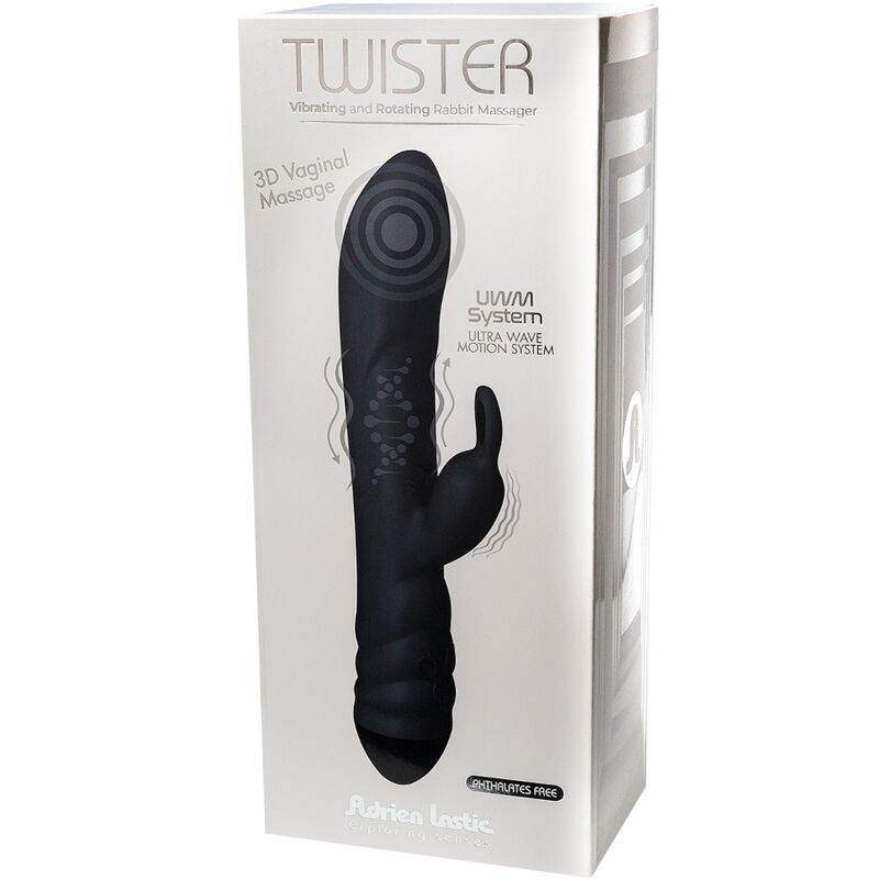 ADRIEN LASTIC - TWISTER VIBRATOR UND ROTATOR MASSAGER RABBIT SCHWARZ - Vanelion Paradise