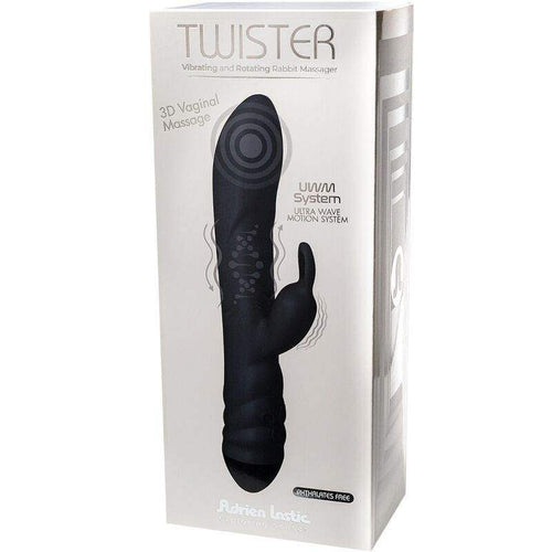 ADRIEN LASTIC - TWISTER VIBRATOR UND ROTATOR MASSAGER RABBIT SCHWARZ - Vanelion Paradise