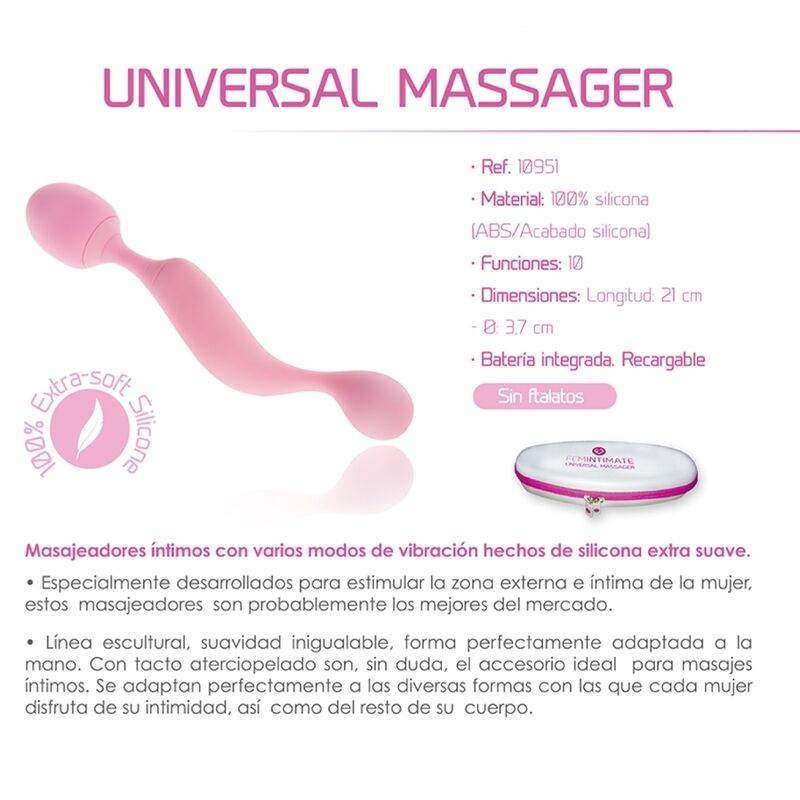 FEMINTIMATE - UNIVERSAL-MASSAGER-SILIKON-VIBRATOR ROSA - Vanelion Paradise