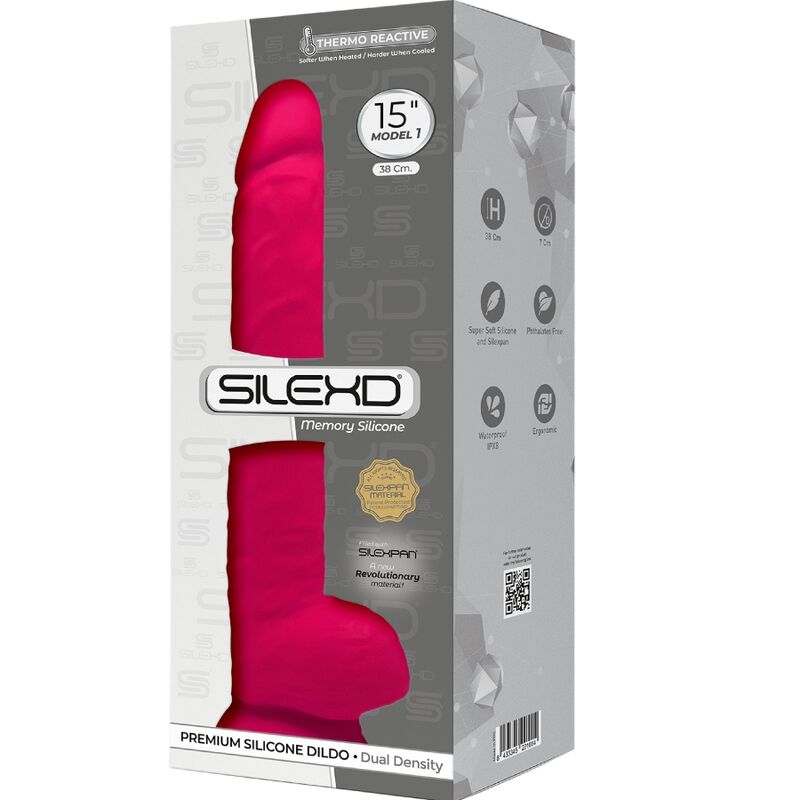 SILEXD - MODEL 1 REALISTISCHER PENIS PREMIUM SILEXPAN SILIKON FUCHSIA 38 CM