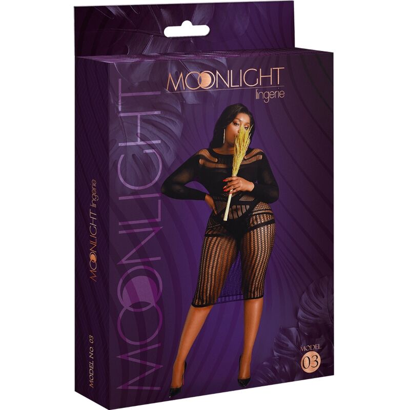 MOONLIGHT - MODEL 3 KLEID SCHWARZ ÜBERGRÖSSE