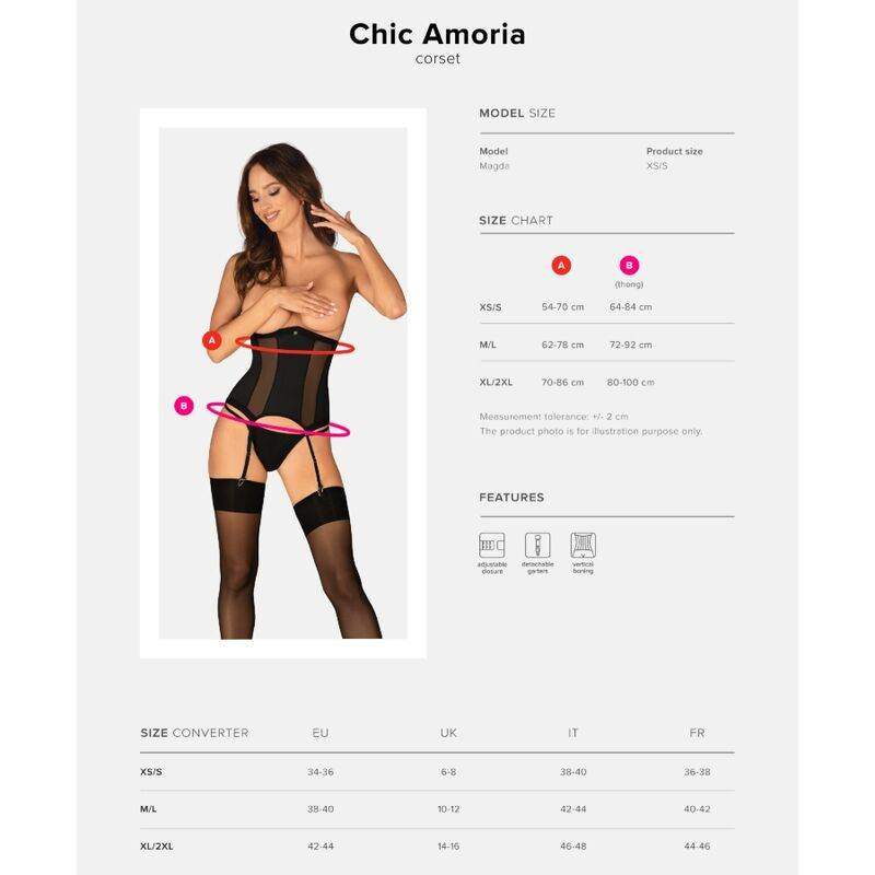 OBSESSIVE - SCHICKES AMORIA-KORSETT & TANGA XS/S - Vanelion Paradise