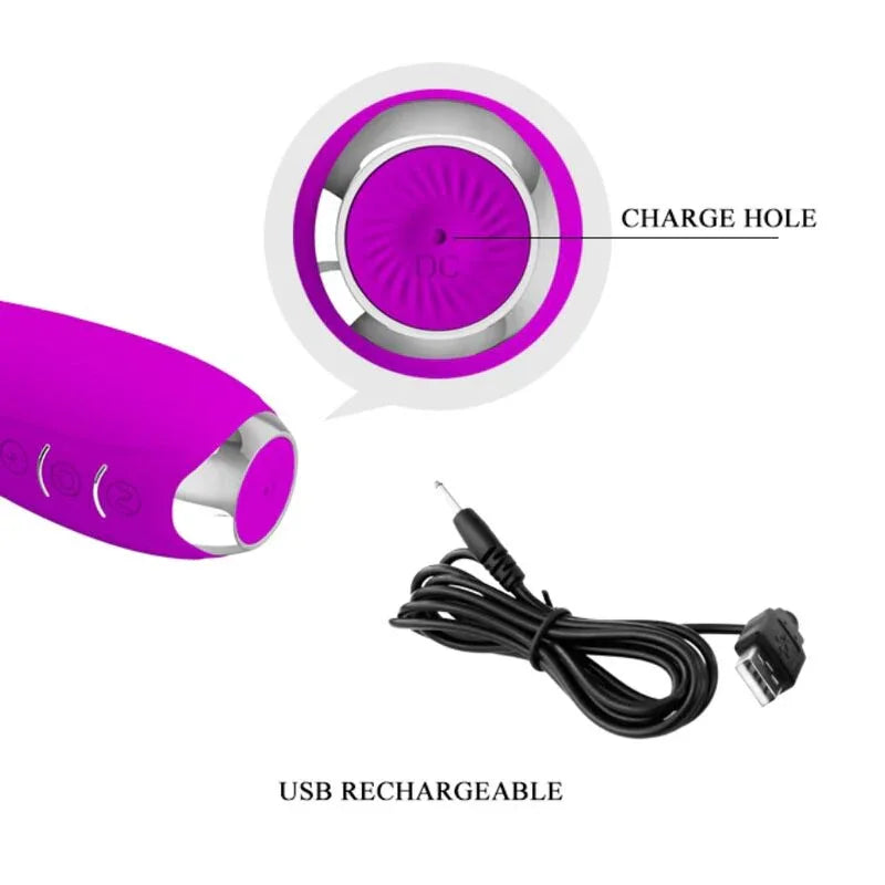 PRETTY LOVE Hector Elektroschock-Vibrator Lila – 7 Modi, wasserdicht - Vanelion Paradise