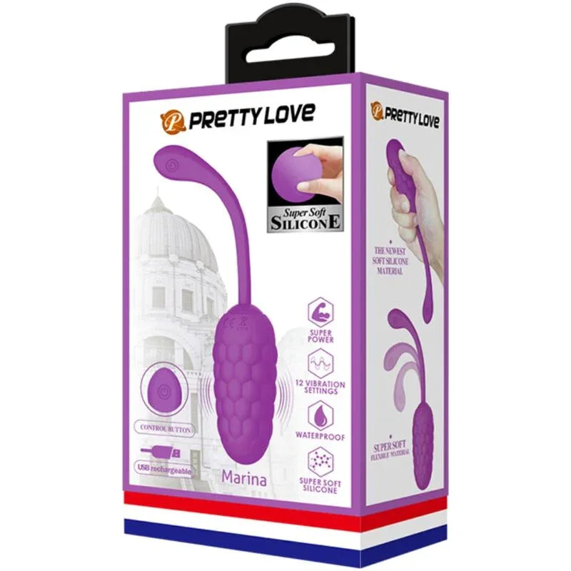PRETTY LOVE - VIBRIERENDES EI MIT LILA WIEDERAUFLADBARER MEERESTEXTUR - Vanelion Paradise
