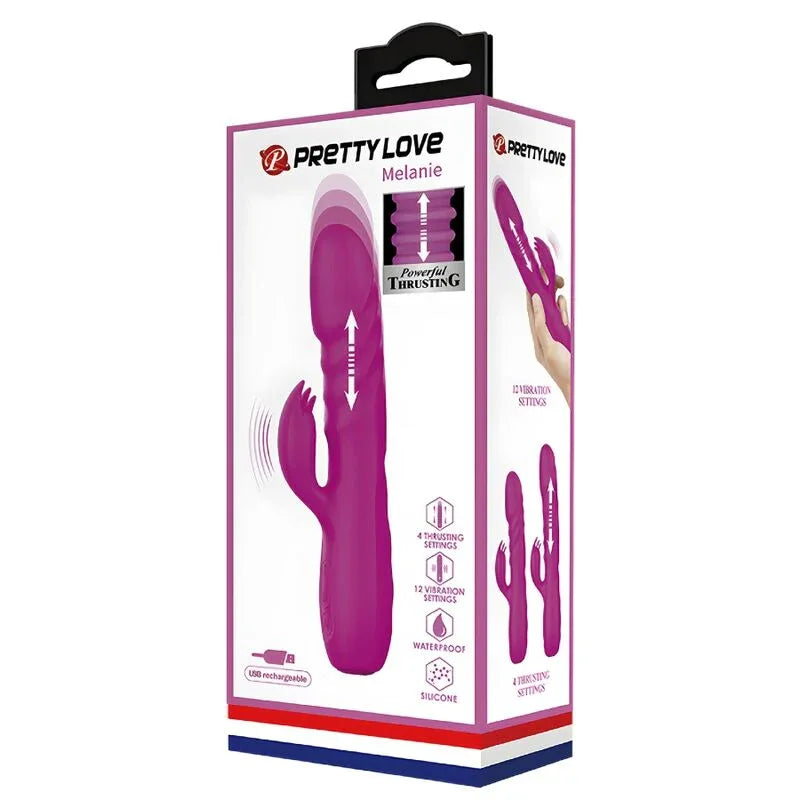 PRETTY LOVE Melanie Kaninchenvibrator Lila – 12 Modi, 4 Schubfunktionen - Vanelion Paradise