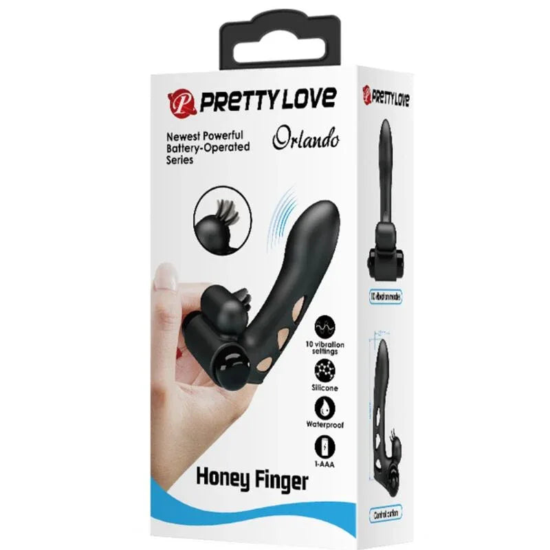 PRETTY LOVE - ORLANDO SCHWARZE VIBRATOR-FINGERHÜLLE - Vanelion Paradise