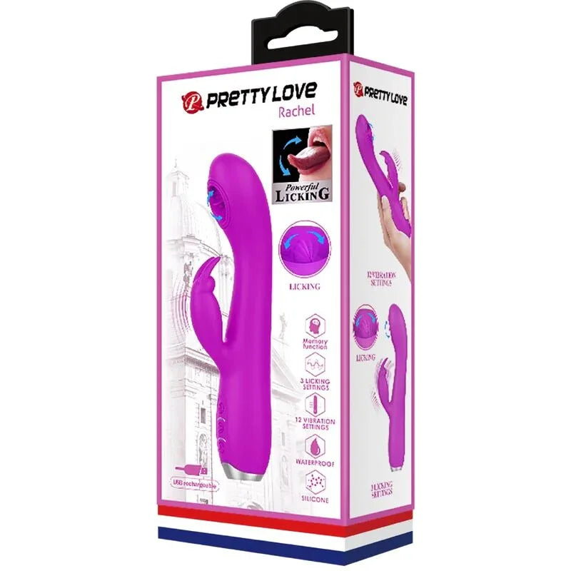 PRETTY LOVE Rachel Zungenvibrator mit Saugfunktion – Lila, USB - Vanelion Paradise