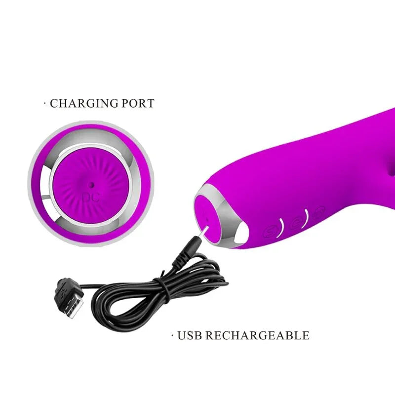 PRETTY LOVE Rachel Zungenvibrator mit Saugfunktion – Lila, USB - Vanelion Paradise