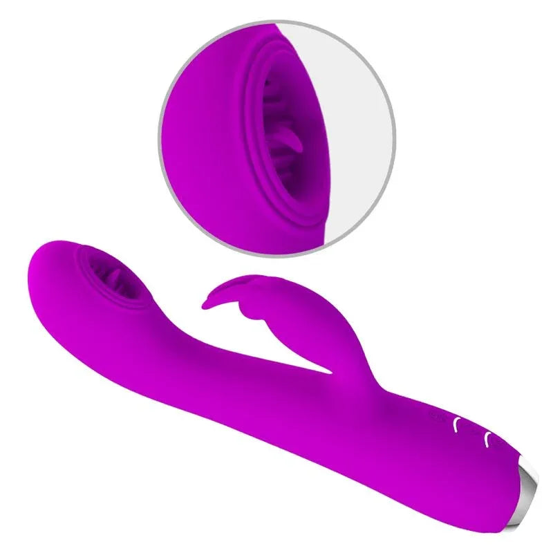 PRETTY LOVE Rachel Zungenvibrator mit Saugfunktion – Lila, USB - Vanelion Paradise