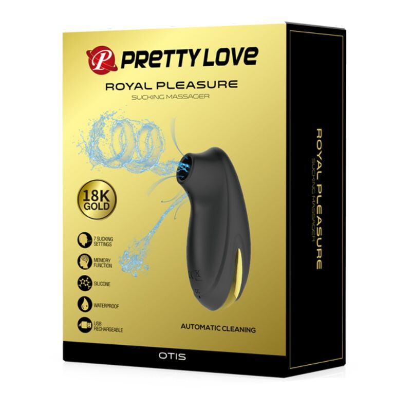 PRETTY LOVE - SCHWARZES WIEDERAUFLADBARES LUXUS-SAUG-MASSAGER