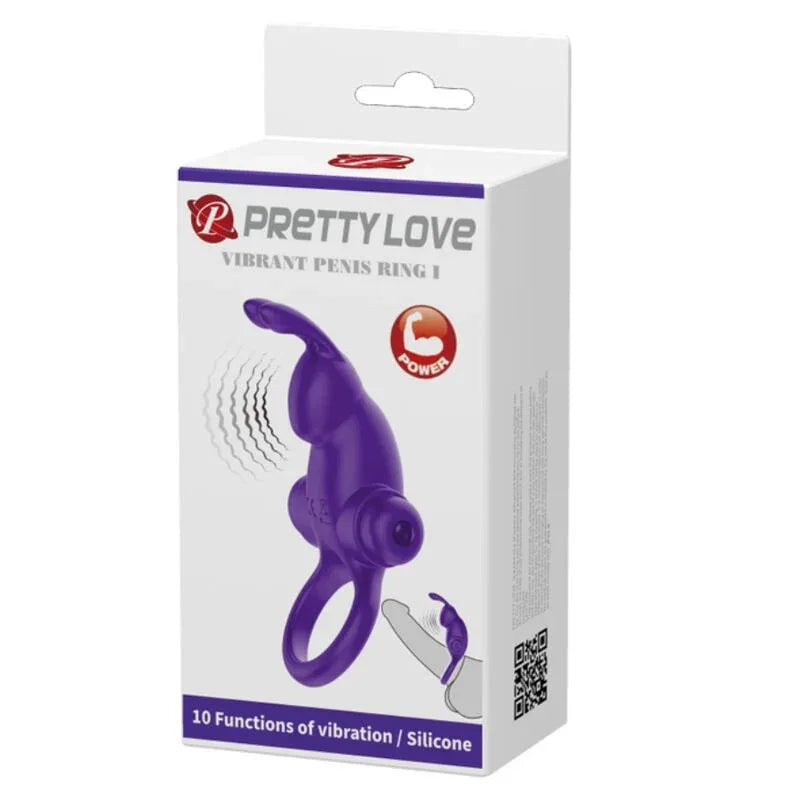 PRETTY LOVE - VIBRATORRING I KANINCHEN FÜR LILA PENIS - Vanelion Paradise