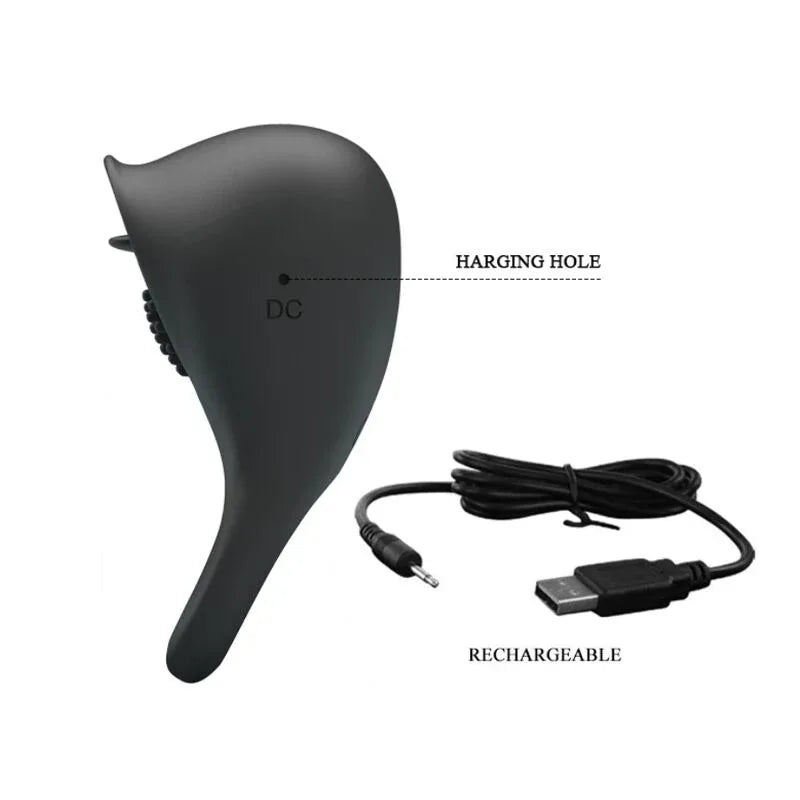 PRETTY LOVE - VIBRIERENDER PENISRING MIT SCHWARZER ZUNGE - Vanelion Paradise