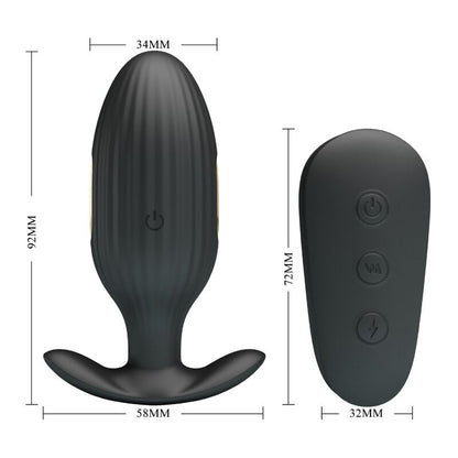 PRETTY LOVE - KELLY PLUG ANAL WIEDERAUFLADBARER VIBRATOR SCHWARZ