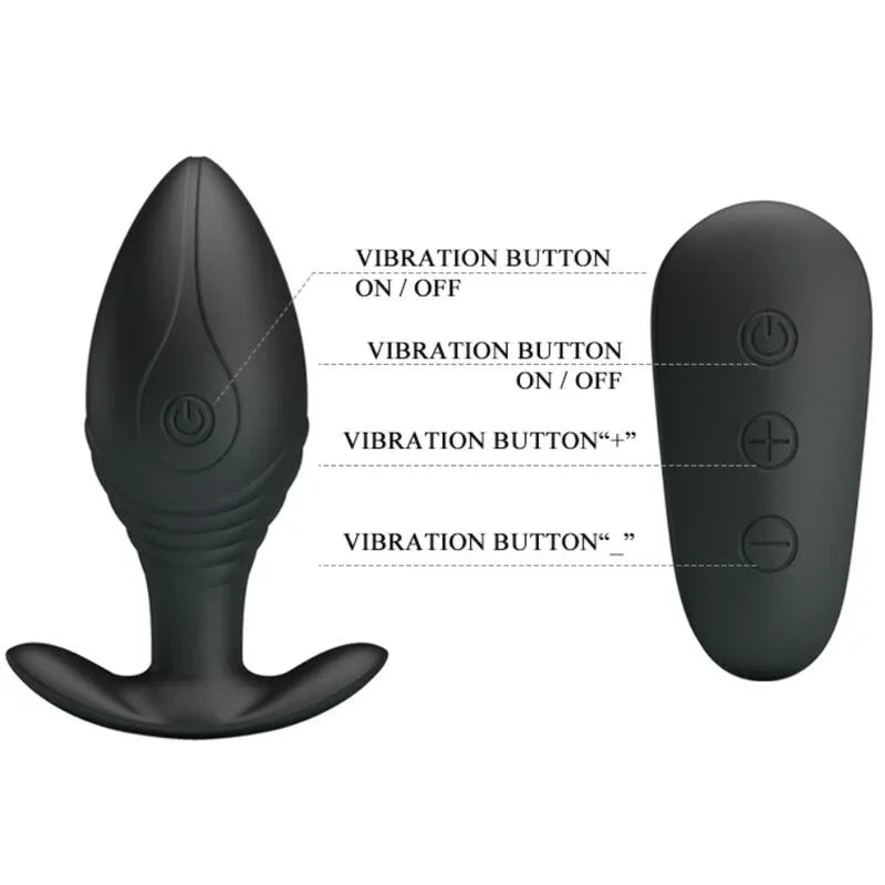 PRETTY LOVE - REGINA ANAL PLUG WIEDERAUFLADBARER VIBRATOR SCHWARZ - Vanelion Paradise