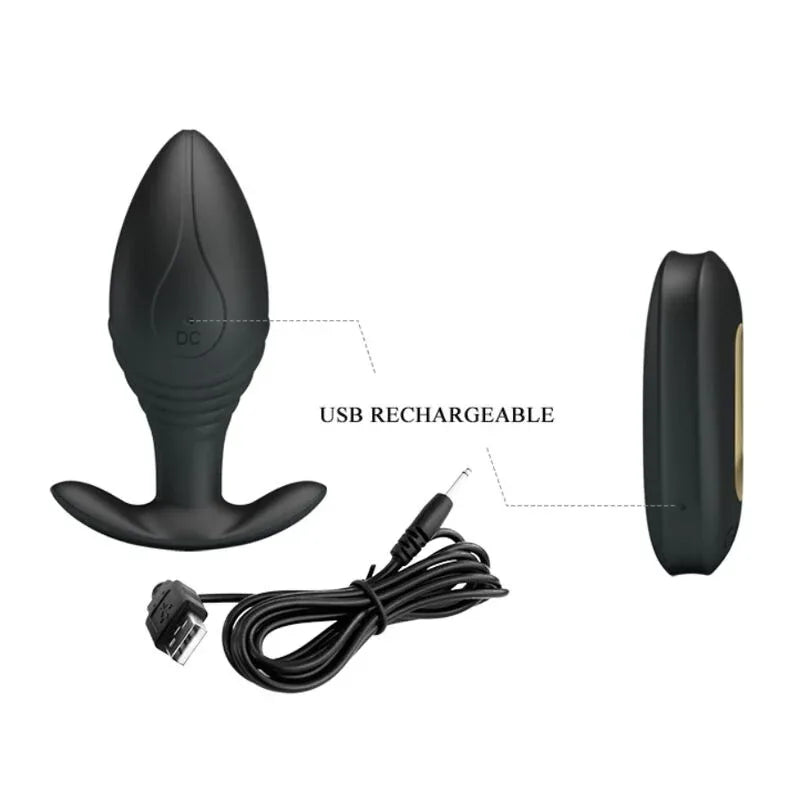 PRETTY LOVE - REGINA ANAL PLUG WIEDERAUFLADBARER VIBRATOR SCHWARZ - Vanelion Paradise