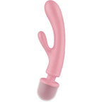 SATISFYER - TRIPLE LOVER RABBIT VIBRATOR MASSAGER ROSA - Vanelion Paradise