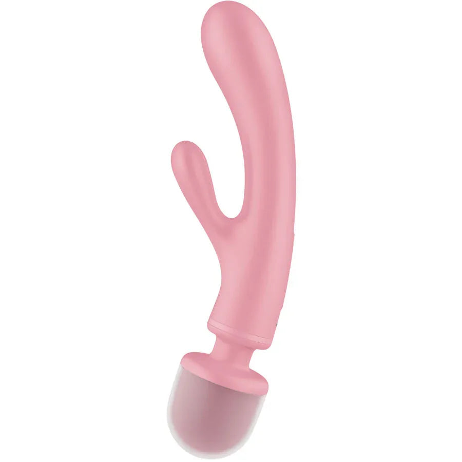 SATISFYER - TRIPLE LOVER RABBIT VIBRATOR MASSAGER ROSA - Vanelion Paradise