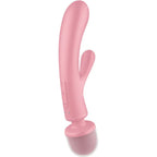 SATISFYER - TRIPLE LOVER RABBIT VIBRATOR MASSAGER ROSA - Vanelion Paradise
