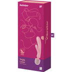 SATISFYER - TRIPLE LOVER RABBIT VIBRATOR MASSAGER ROSA - Vanelion Paradise