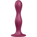 SATISFYER - DOUBLE BALL-R SILIKONDILDO GRANAT - Vanelion Paradise
