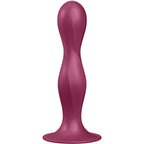 SATISFYER - DOUBLE BALL-R SILIKONDILDO GRANAT - Vanelion Paradise