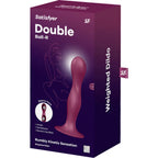 SATISFYER - DOUBLE BALL-R SILIKONDILDO GRANAT - Vanelion Paradise