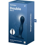 SATISFYER - DOUBLE BALL-R SILIKONDILDO GRANAT - Vanelion Paradise
