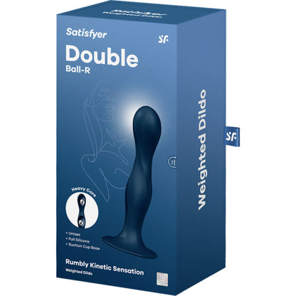 SATISFYER - DOUBLE BALL-R SILIKONDILDO GRANAT