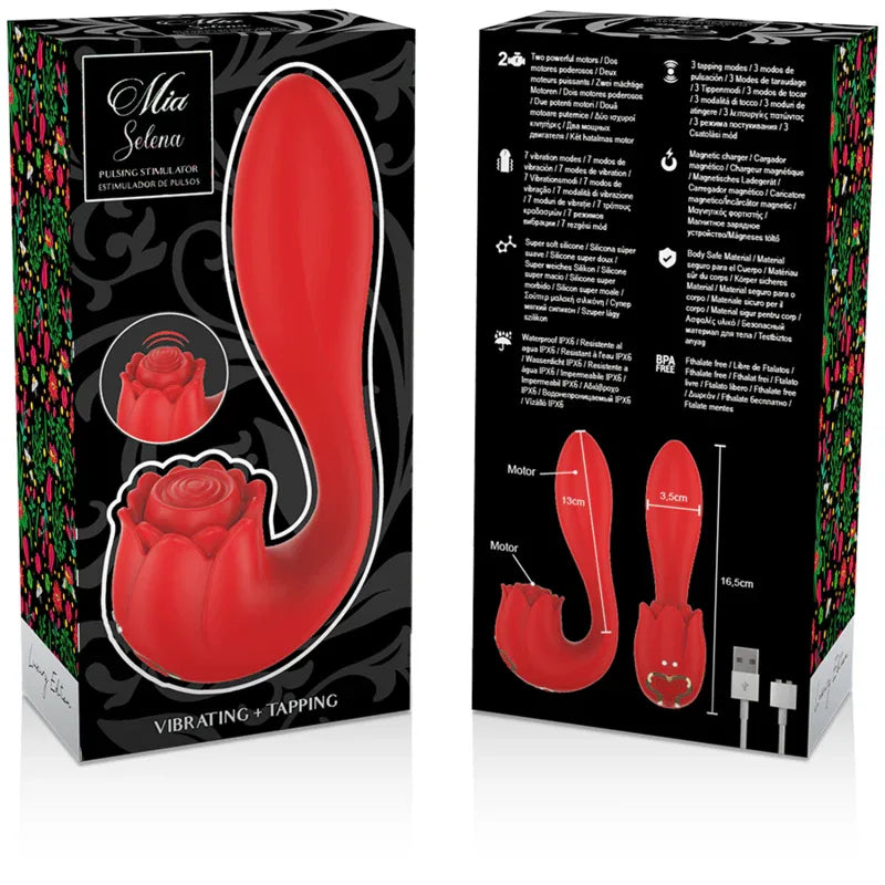 MIA - SELENA STIMULATOR VIBRIEREN + KLAPPEN ROT - Vanelion Paradise