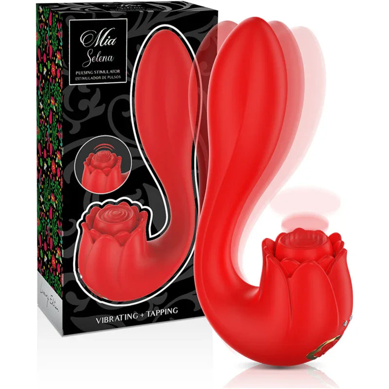 MIA - SELENA STIMULATOR VIBRIEREN + KLAPPEN ROT - Vanelion Paradise