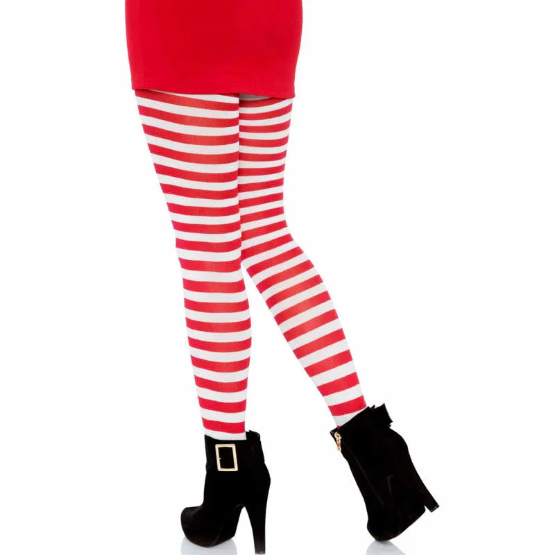 LEG AVENUE - WEISS/ROT GESTREIFTE STRUMPFHOSEN - Vanelion Paradise