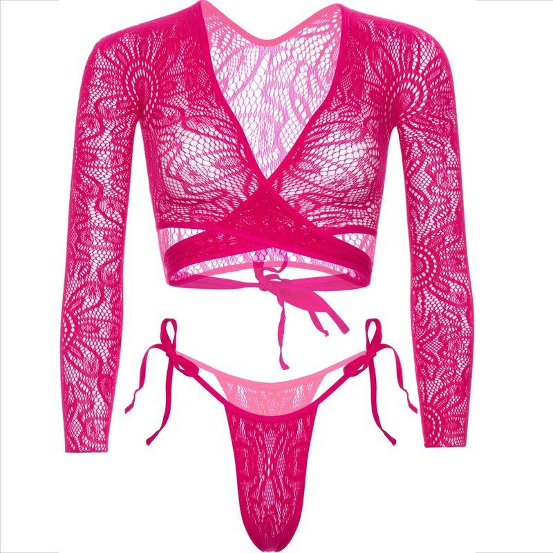 LEG AVENUE - TOP CROP SPITZE MIT TANGA - Vanelion Paradise