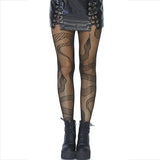 LEG AVENUE - STRÜMPFE NET SNAKES SCHWARZ - Vanelion Paradise