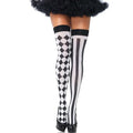 LEG AVENUE - SCHWARZ/WEIßE ARLEQUIN HOHE SOCKEN - Vanelion Paradise
