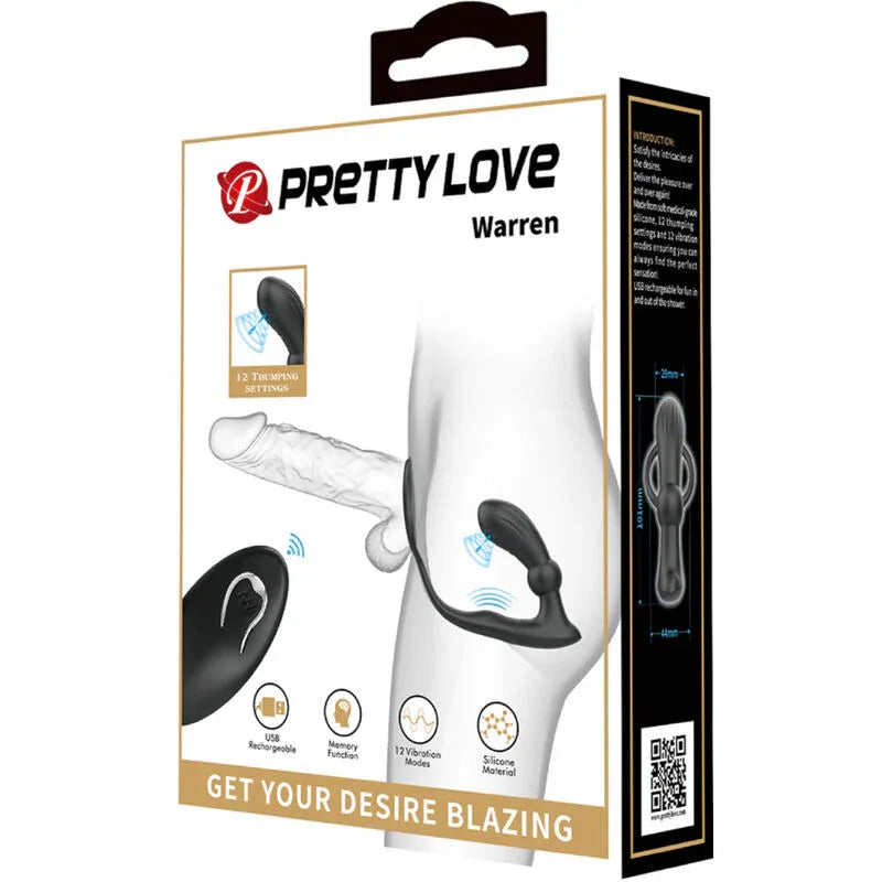 PRETTY LOVE - WARREN BLACK ANALRING & VIBRATOR - Vanelion Paradise