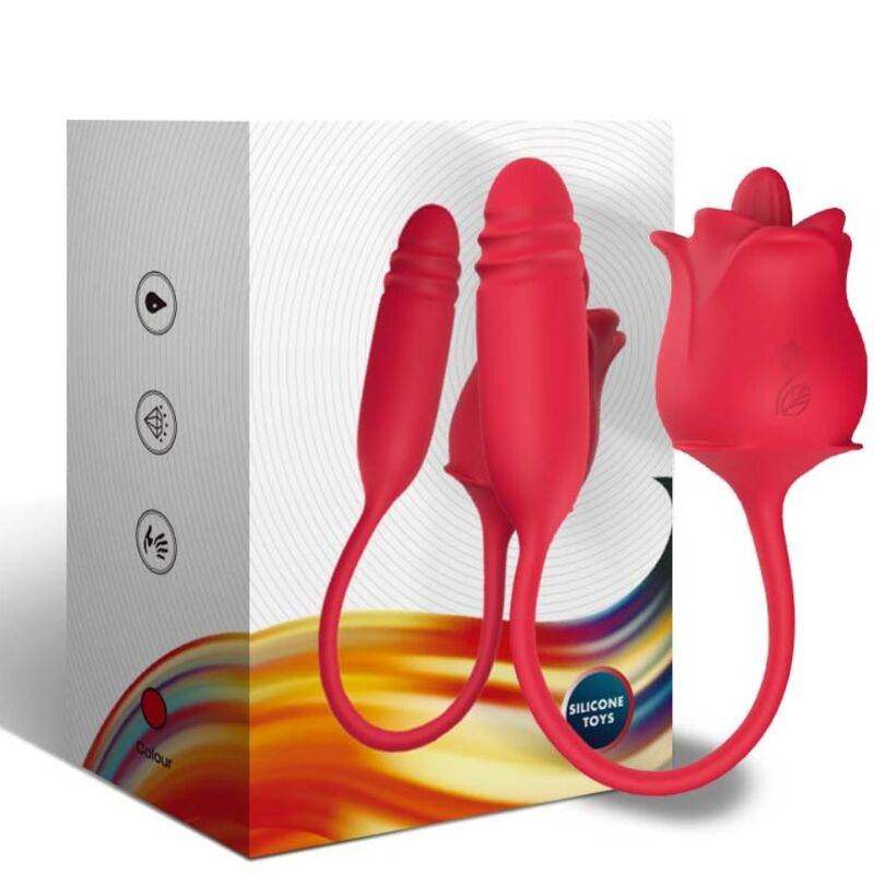 ARMONY - ROSA STIMULATOR & VIBRATOR COLA RED - Vanelion Paradise