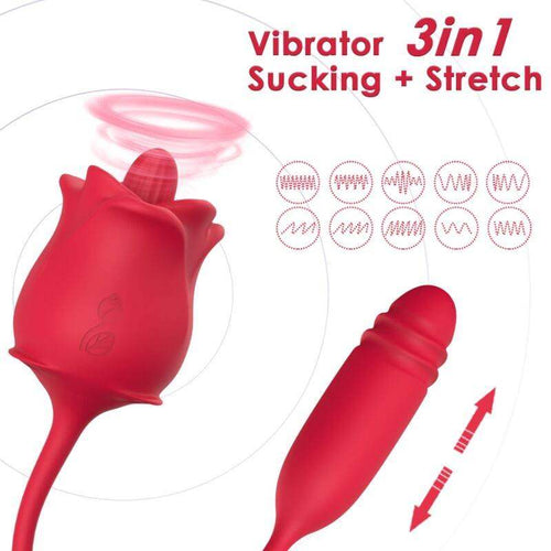 ARMONY - ROSA STIMULATOR & VIBRATOR COLA RED - Vanelion Paradise