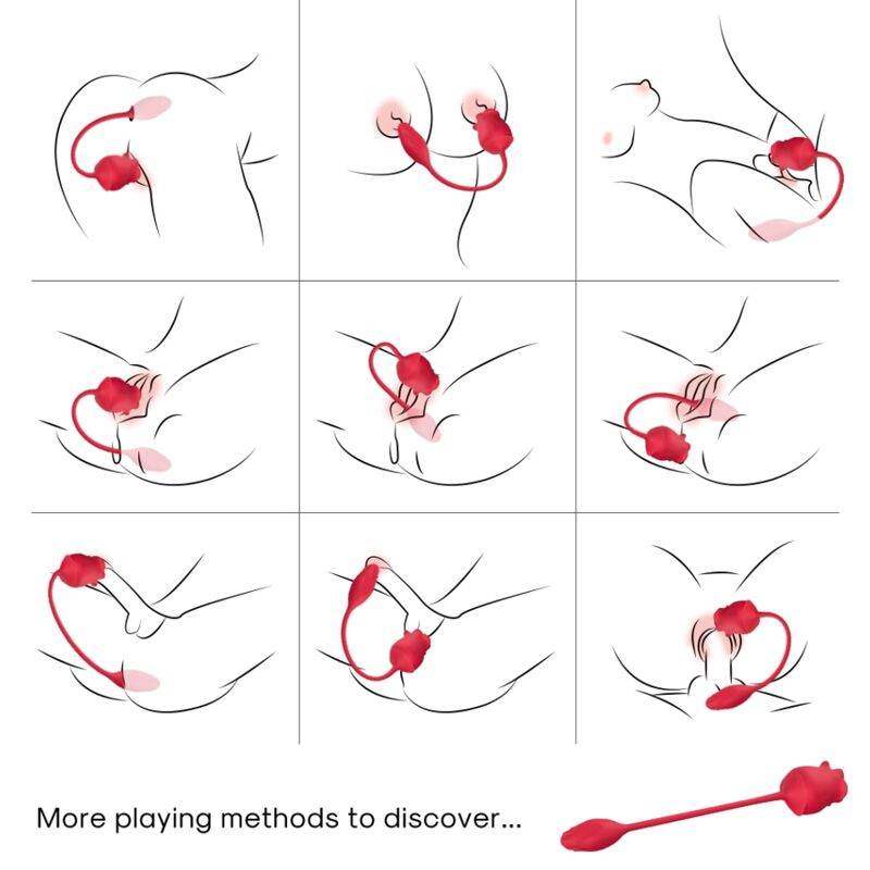 ARMONY - ROSA STIMULATOR & VIBRATOR COLA RED - Vanelion Paradise