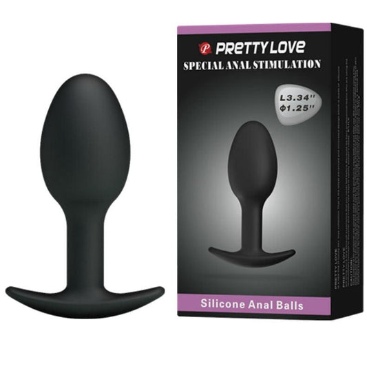 PRETTY LOVE - SILIKON ANALPLUG 6.5 CM SCHWARZ