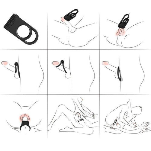 ARMONY - TWINS DOPPEL-VIBRATORRING FÜR PAARE SCHWARZ - Vanelion Paradise