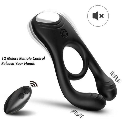 ARMONY - VEYRON DOPPEL-VIBRATOR-RINGSPIELZEUG FÜR PAARE MIT FERNBEDIENUNG SCHWARZ - Vanelion Paradise
