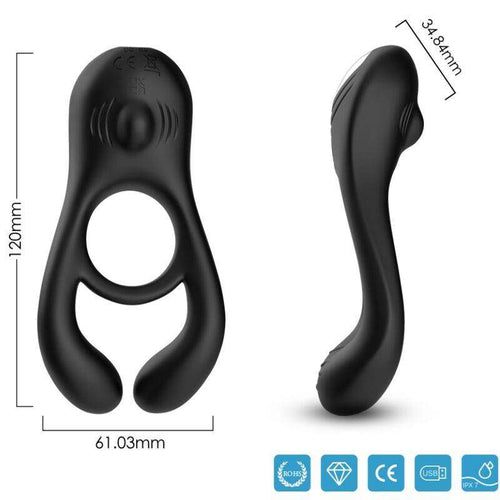 ARMONY - VEYRON DOPPELVIBRATOR-RINGSPIELZEUG FÜR PAARE SCHWARZ - Vanelion Paradise
