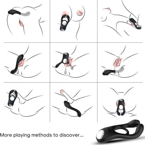 ARMONY - VEYRON DOPPELVIBRATOR-RINGSPIELZEUG FÜR PAARE SCHWARZ - Vanelion Paradise